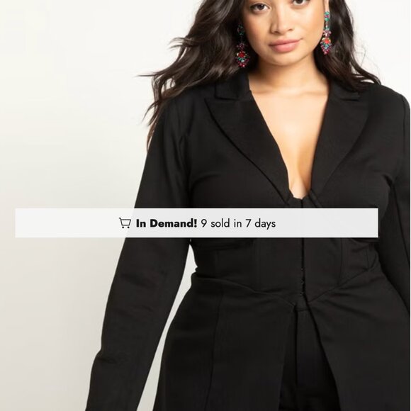 ELOQUII black corset suit set - Picture 3 of 4